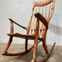 Hand-Carved Sculptural Rocking Chair