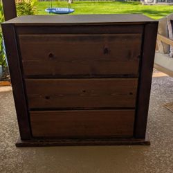 Solid Wood Dresser And Mirror 