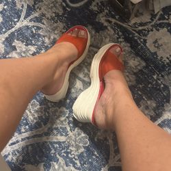 Red Asian Heels Size 6.5 New