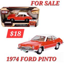 1974 Ford Pinto Orange with White Top "Forgotten Classics" Series 1/24 Diecast Model Car by Motormax