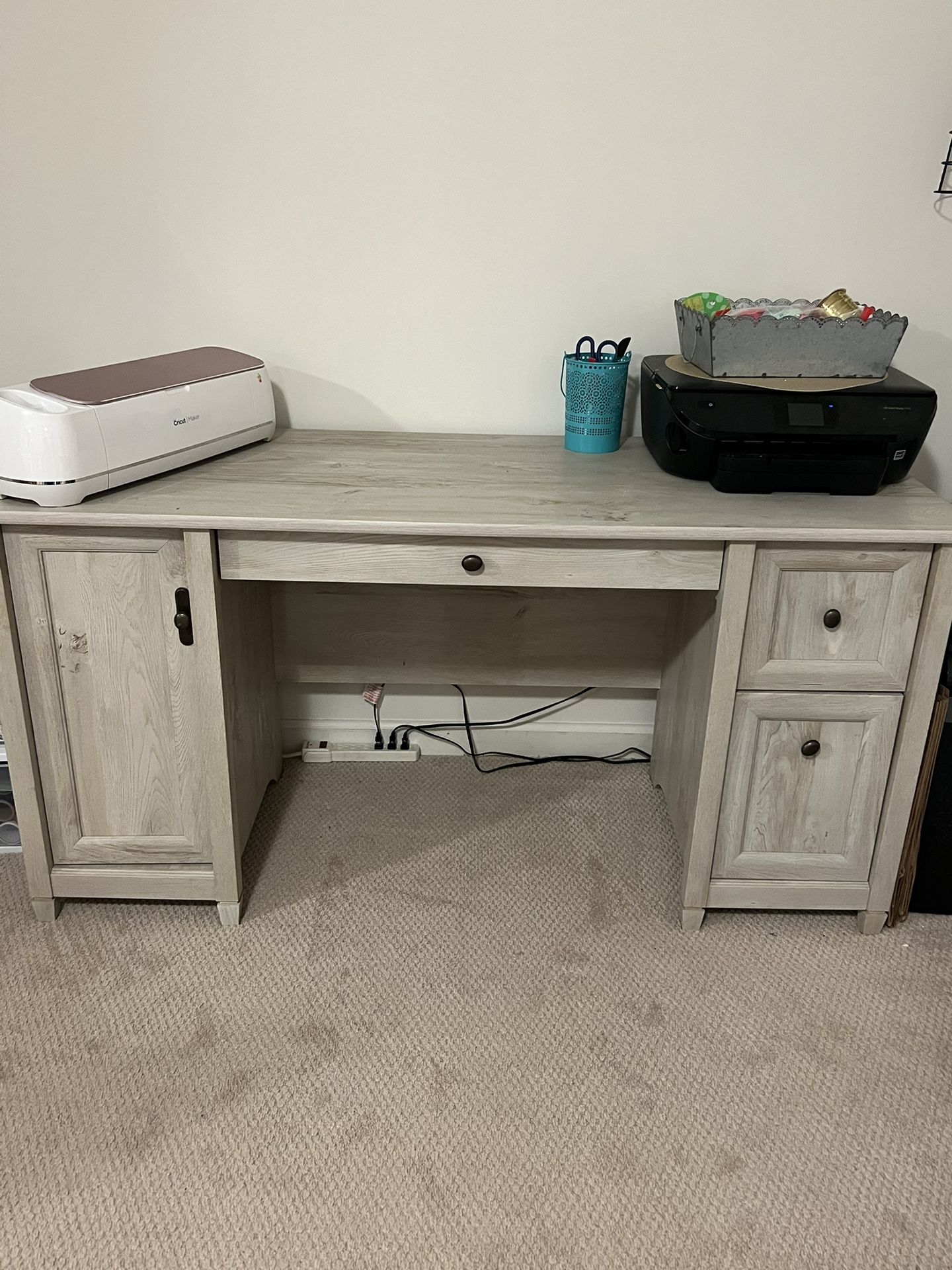 Sauder® Edge Water 59"W Computer Desk, Chalked Chestnut