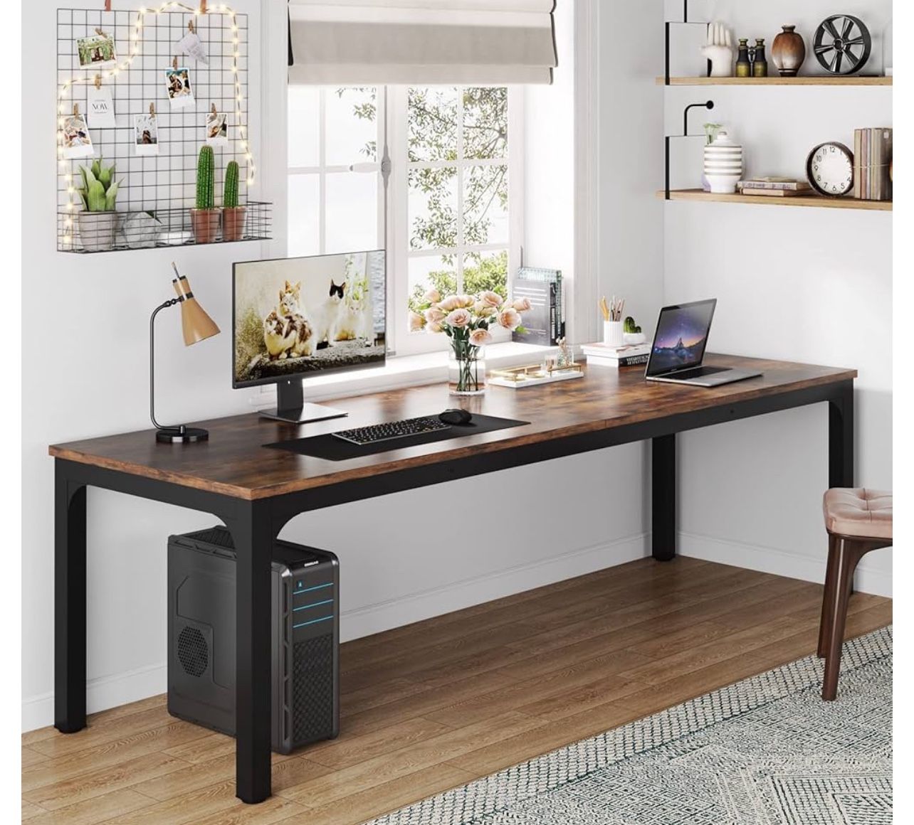 78.7 Inches Extra Long Computer Desk 2 Person Desk, Double Long Desk, Workstaion for Home Office