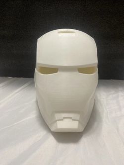 3d printed iron man mask. ( not wearable ) paint or color yourself.