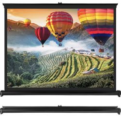 Pyle 50 Inches Projector Screen Portable Floor Standing Fold-Out Roll-Up Tripod Manual, Mobile Movie Screen, Home Theater Cinema Wedding Party Office 