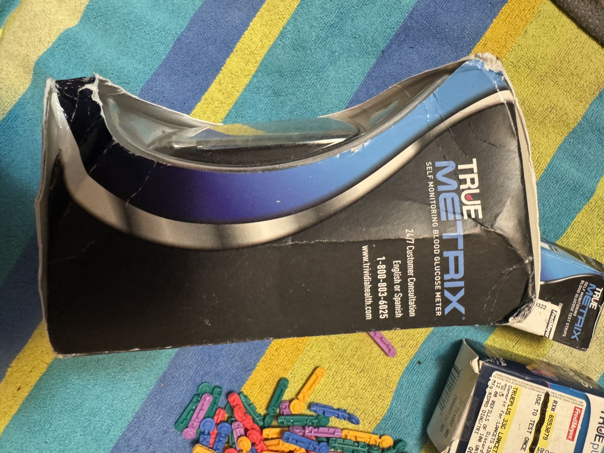 Free True Metrix Self Mointoring Blood Glucose Meter with Test Strips