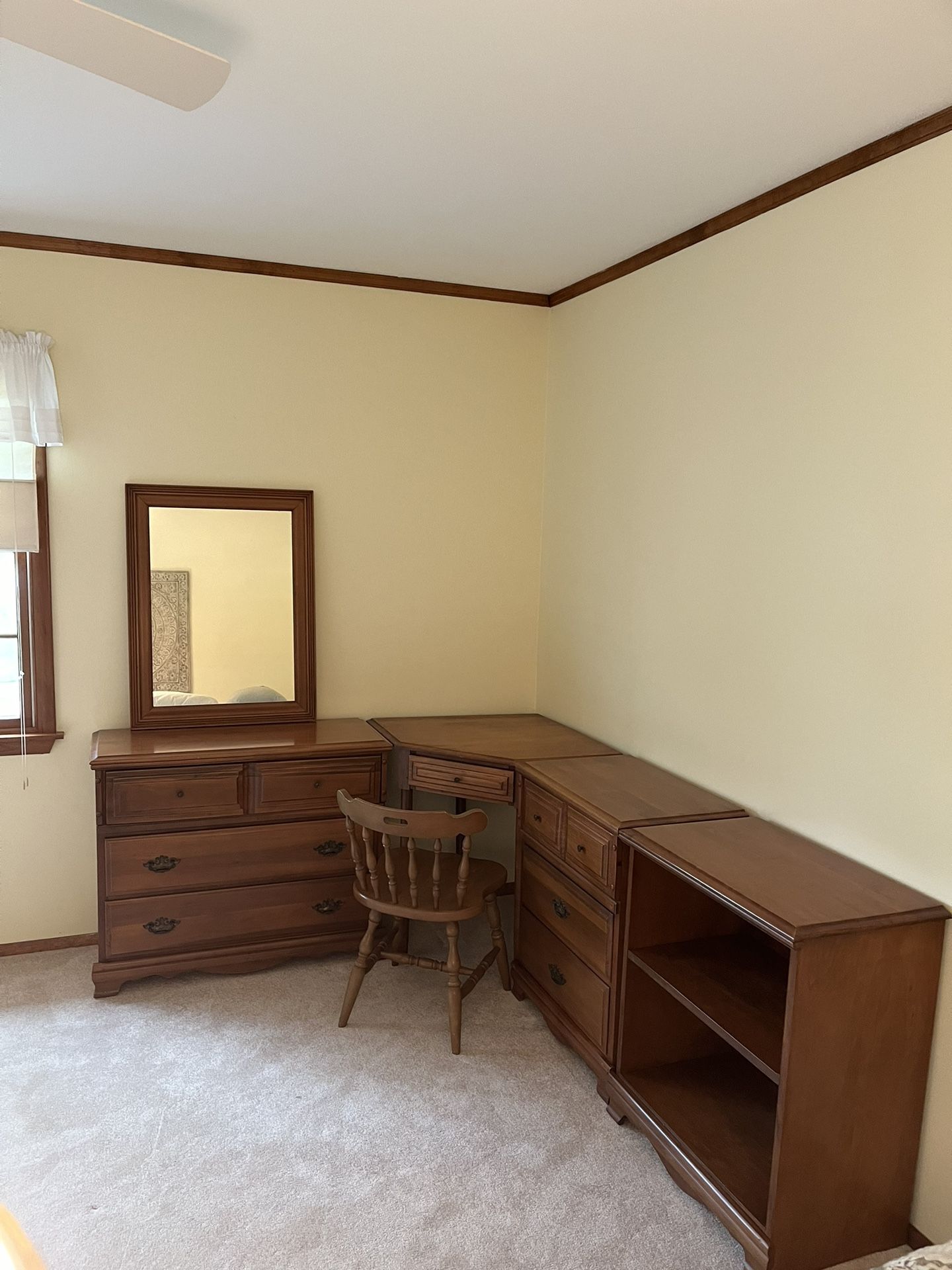 Desk Set Including 2 Dressers And 1 Bookcase 