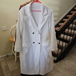 Brand new 3XL white overcoat