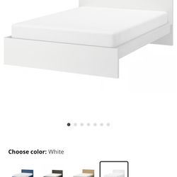 White Ikea Malm Queen Bed Frame