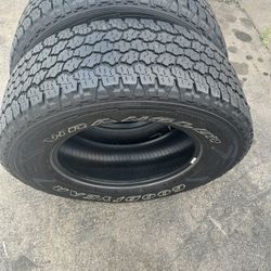 2. Tires. 255. 70. 17. Good year. Wrangler
