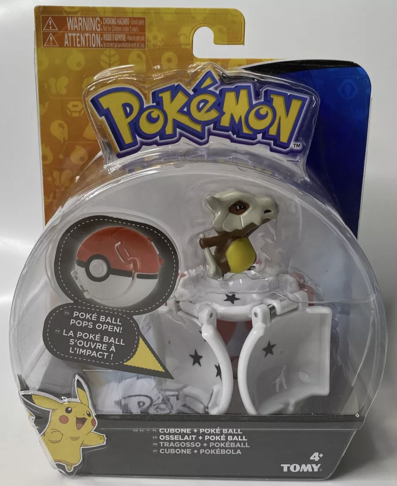 Pokemon Throw 'N' Pop Poke Ball With Collectible Cubone Figure Poke Ball TOMY