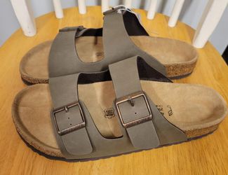 NEW Birkenstock Men's Arizona Stone Birkibuc Sandals Size 45 / 12