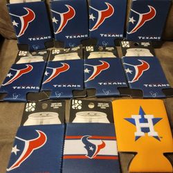 Houston Texans Beer Coozie Bundle of 11 Oversized Logo NFL