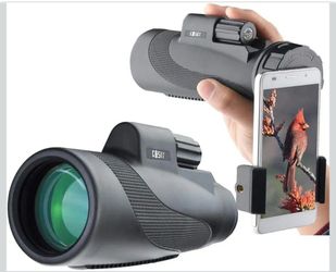 12x50 Monocular Telescope with Smartphone Holder BAK4 Prism Waterproof Bird Watching Scope