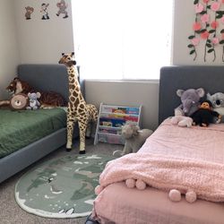 Two Twin Upholstered Bed Frames For Sale, $80 Each!
