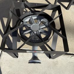 Large Head Burner With Stand And Hose Ready To Be Connected 