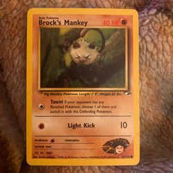 Brock’s Mankey Pokemon Card