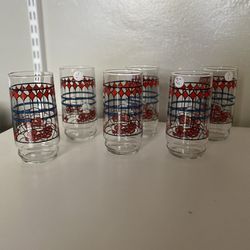 Vintage Pepsi-Cola Stained Glass Tumblers (SET OF 6)