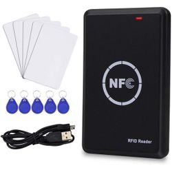 RFID NFC Duplicator, 125KHz Key fob Copier, RFID Smart Card Reader Writer, 13.56MHz Encrypted Programmer, USB Interface, with UID/T5577 Writable 