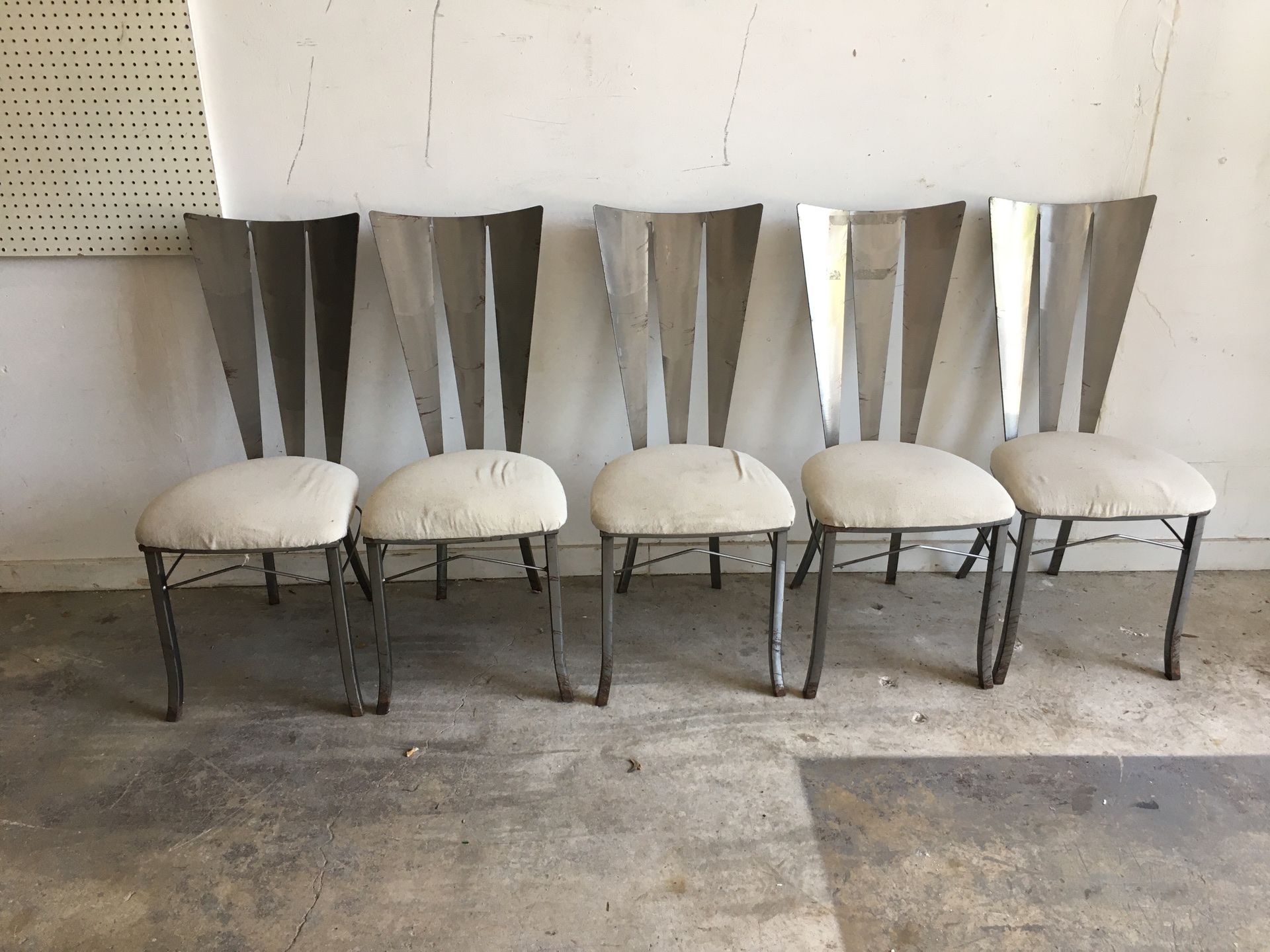 Stainless Steel Designer Chairs-One of a kind-Hand Made-5 for $150-Firm-Little Haiti Warehouse Liquidation-Bryce LeVan Cushing Liquidator