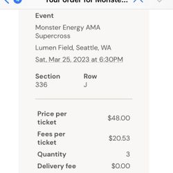 Monster Energy Supercross 3 Tickets 