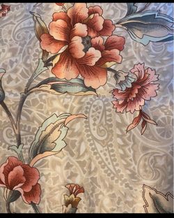 Fabric floral upholstery drapery curtain 1yd 34”long x14”wide unwashed cotton