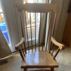 70s Solid Wood Rocking Chair. 