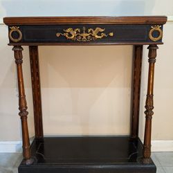 Maitland-Smith leather/wood occasional/side table