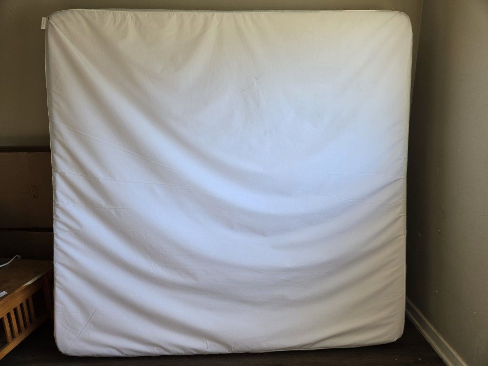 King Size Mattress With Metal Box Spring Frame. 