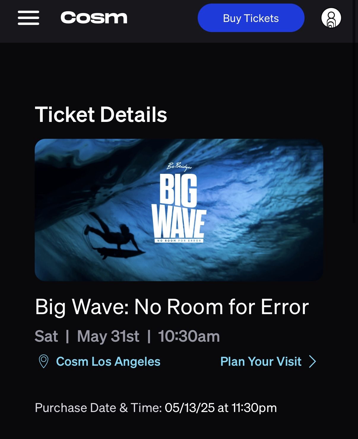 COSM - BIG WAVE: No Room For Error