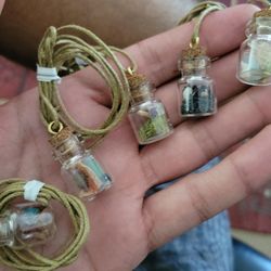 Mini Theme Bottle Charm Necklaces.