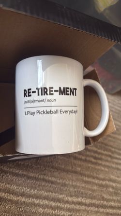 Pickleball retirement mug