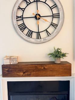Hand carved wooden mantel