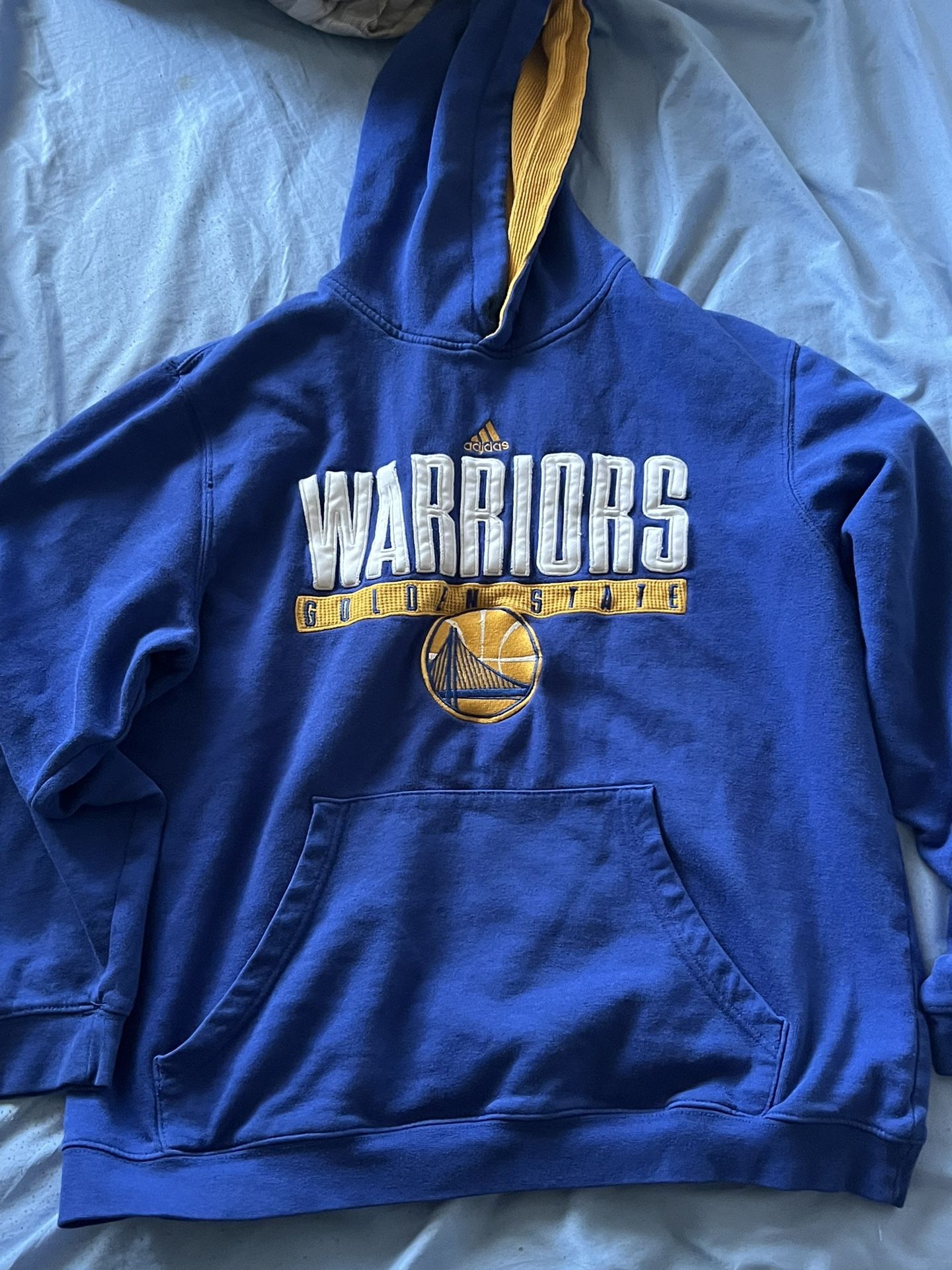 Adidas Mens Long Sleeve Golden State  Warriors Hoodie 