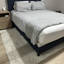 Queen Bed Frame, Box Spring, And Rug