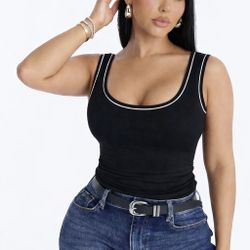 Black /white tank top (small-large)