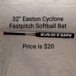 32" Easton Cyclone Fastpitch Softball Bat In Excellent New Condition (23oz) Price Is $20