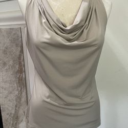 Neutral color top Boatneck Sleeveless Top Size Small  Beige Color