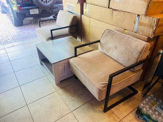 Modern Accent Chairs with Coffee Table Set