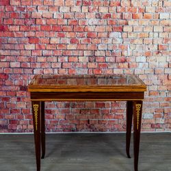 Stunning Rosewood Italian Folding Card Table - Inlaid & Painted - Delivery Available