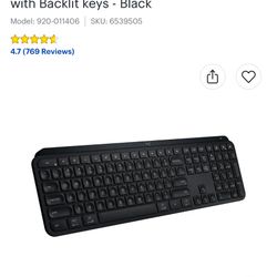 Logitech - MX Keys S Universal Full-size Wireless Scissor Keyboard for PC and Mac with Backlit keys - Black