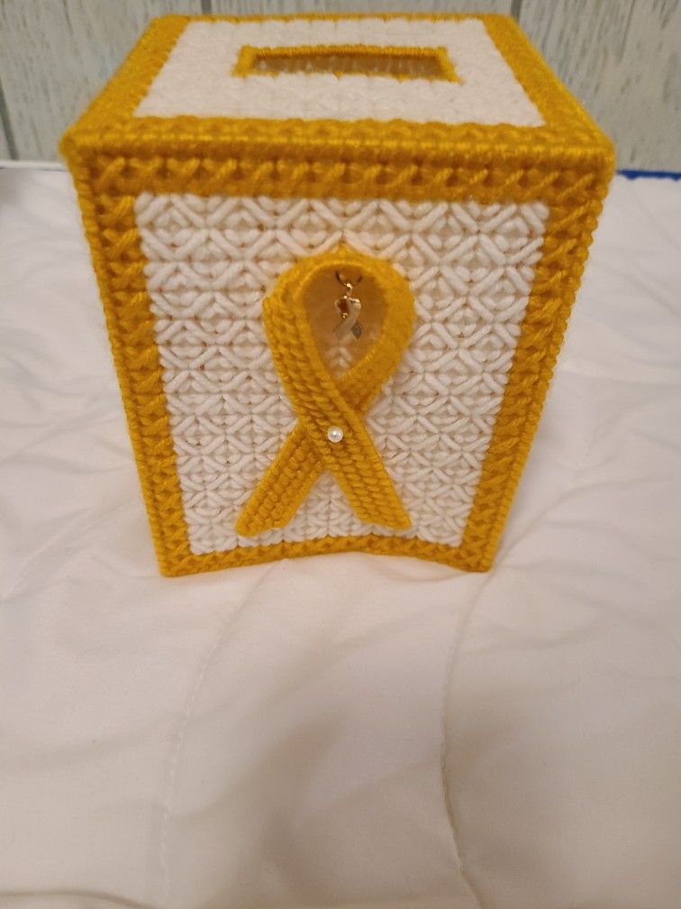 Cancer Awareness Tissue Holder (Handmade)