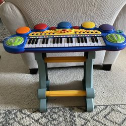 Like new battery operated Kids keyboard with many sounds and lights. Works great!  Grandkids outgrew 