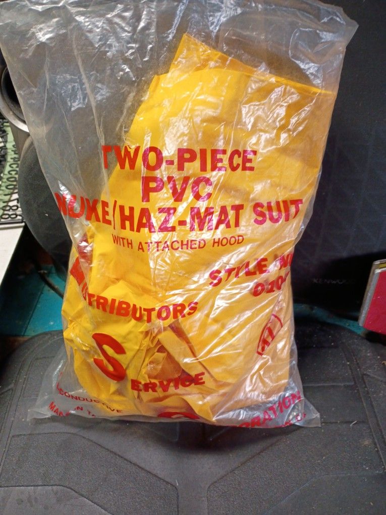 Two Piece Haz Mat Suit W Attached Hood