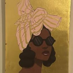 Artistic Portrait on Gold Background