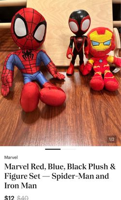 Marvel plush set figure/ Spiderman & Iron man