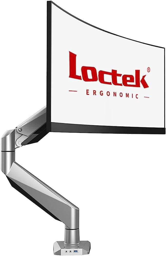 Loctek Monitor Mount Heavy Duty Gas Spring Swing Monitor Arm Desk Mount Stand Fit 10-34 inches Monitor 13.2-33 lbs Weight Capacity