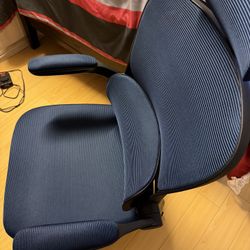 Navy blue ergonomic office chair