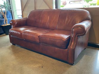 Bourbon Brown Hide-Away Sleeper Sofa