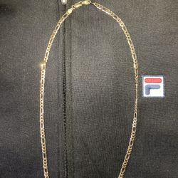 925 STERLING SILVER 14K YELLOW GOLD PLATED FIGARO CHAIN 