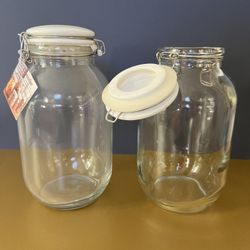 Two Large Glass Containers w/Airtight Lids. Sammamish, Beaver Lake